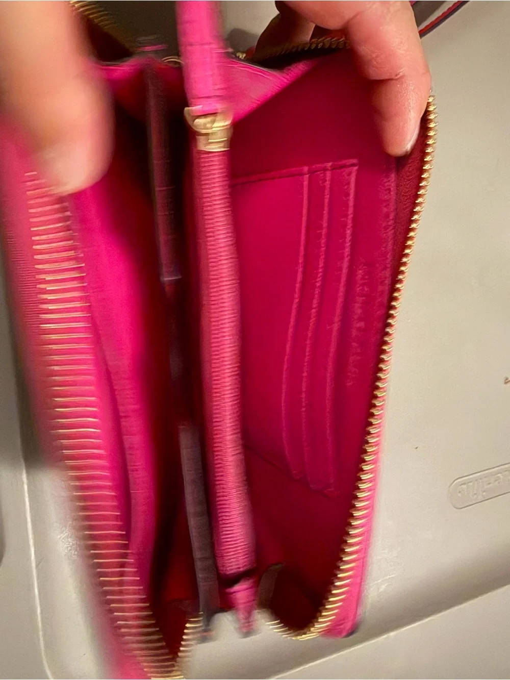 Michael Kors Hot Pink Saffiano Leather Zip Wristlet Wallet